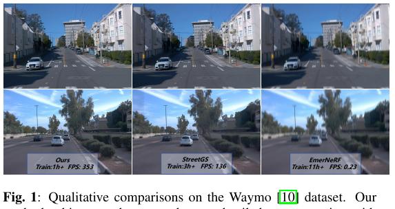 PAGS dynamic driving-scene reconstruction comparison